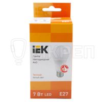 Лампа светодиодная, 7Вт, Е27, тепло-белый, IEK