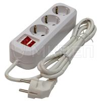 Удлинитель Universal, 3м, с заземлением, с выключателем 3 входа