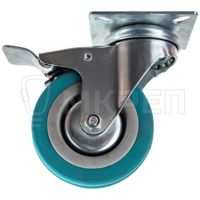 Поворотная колесная опора с тормозом, серая резина Scgb42