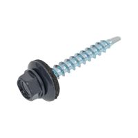 Саморез кровельный Zn, 4,8х35, RAL-7024  графитово-серый, 30шт (Гриппер)