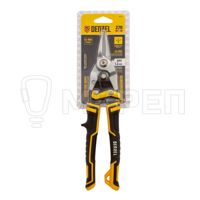 Ножницы по металлу, 270мм, прямой рез, трехкомпонентные рукоятки, Denzel