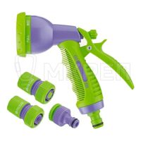 Набор для подключения шланга 3/4,пистолет 8 режимов полива, адаптер, 2 соединителя Palisad