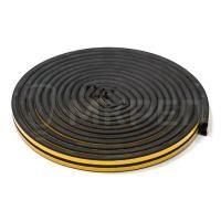 Уплотнитель для окон D-профиль, черный, 10м