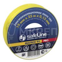 Изолента Safeline, желтая, 19ммх20м