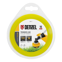 Леска для триммера, звезда, 2 мм х 15 м, блистер, FLEX CORD, Denzel