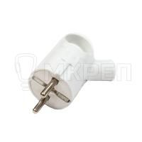 Вилка угловая с заземлением, с кольцом, F182,