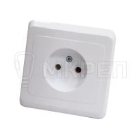 Розетка 1-местная, 16A, РС16-001В, скрытой установки, без заземления белая