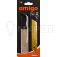 Лезвия TiN для ножа,18 мм,  6 шт, AMIGO