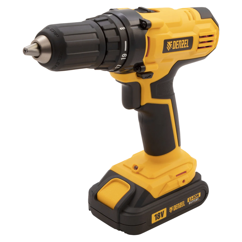 Дрель-шуруповерт аккумуляторный, CDL-IB-18-02, 18 В, Denzel