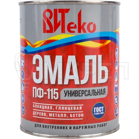 Эмаль ПФ-115, белая, 0.8 кг., ВИТЕКО