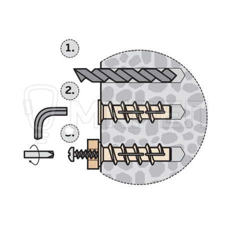 Дюбель для газобетона, 10х50мм, 60шт, нейлоновый, Европартнер PBT4