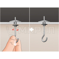 Анкер потолочный с крюком, М5