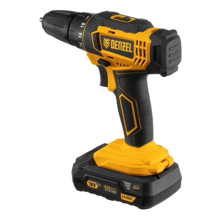 Дрель-шуруповерт аккумуляторный, CDL-18-02BM, 18 В, Denzel