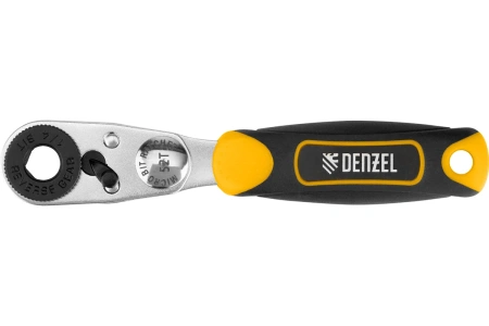 Ключ-трещотка, для бит, 1/4", 52 зуба, CrMo Denzel
