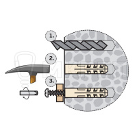 Дюбель распорный, 6х50мм, 50шт, нейлоновый, Европартнер PND6L Дюбель распорный, 6х50мм, 50шт, нейлоновый, Европартнер PND6L