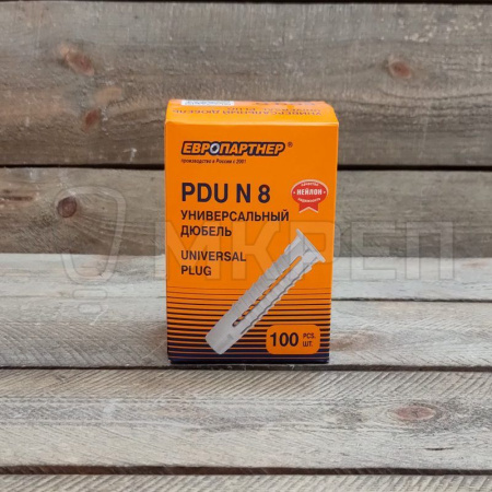 Дюбель универсальный, 8х40мм, 100шт, нейлоновый, Европартнер PDU N8