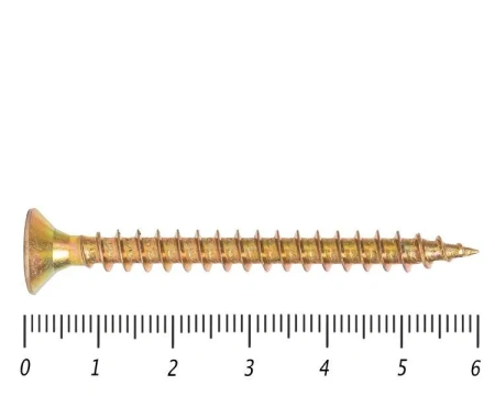 Саморез желтый PZ, 5х60 30шт., (Гриппер)