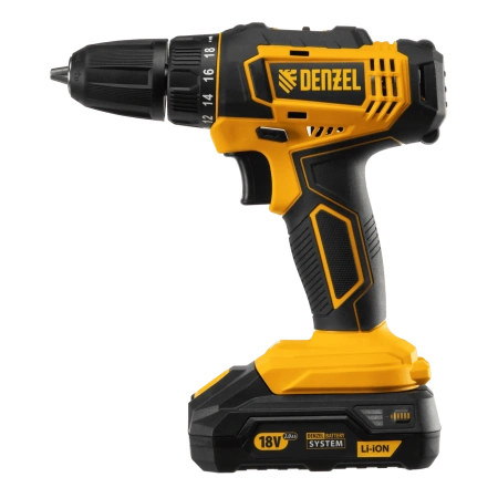 Дрель-шуруповерт аккумуляторный, CDL-18-02BM, 18 В, Denzel