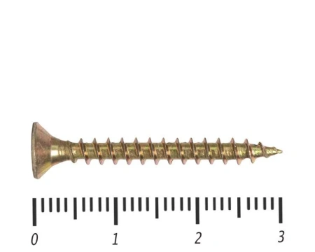 Саморез желтый PZ, 3х30 100шт., (Гриппер)