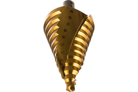 Сверло, ступенчатое, по металлу, 12 ступеней, 6-38 мм